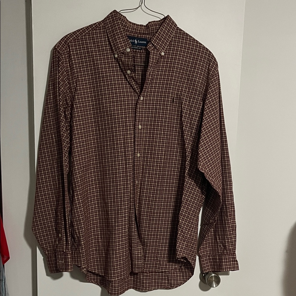 Ralph Lauren Blue Label Brown Plaid Men's Shirt
